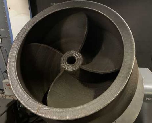 Roue de Groupe Motopompe Primaire (GMPP) imprimée en procédé WAAM (fabrication additive Arc-Fil)